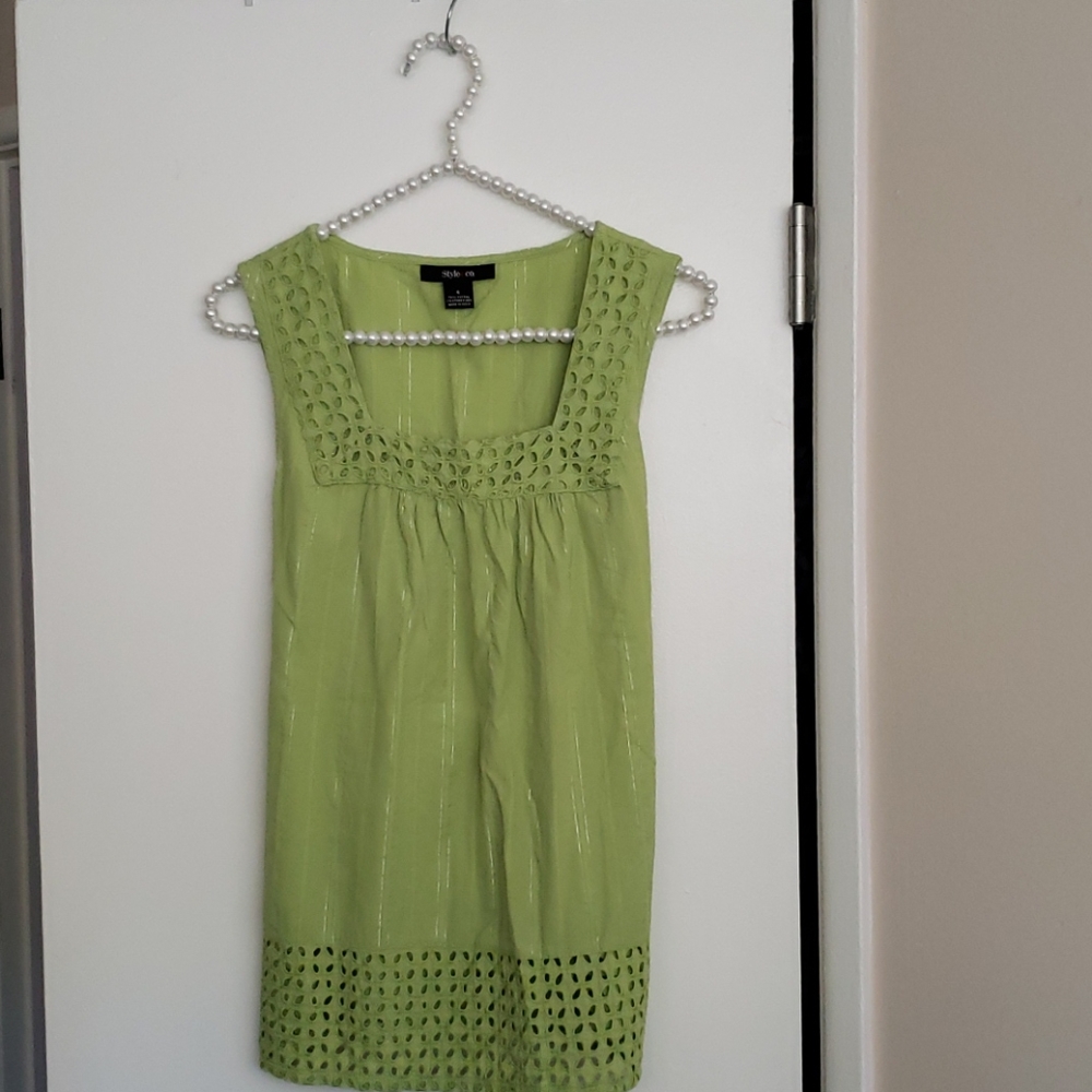 Eyelet sleeveless top